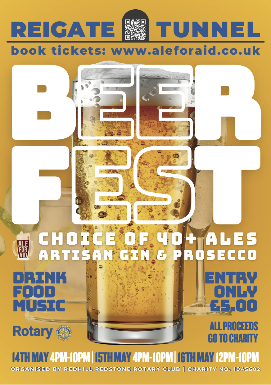 Reigate Tunnel Beer Festival 2026 Flier